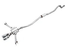 Touring Edition Exhaust for 10th Gen Civic Si Coupe / Sedan (includes Front Pipe) - Dual Chrome Silver Tips image 1