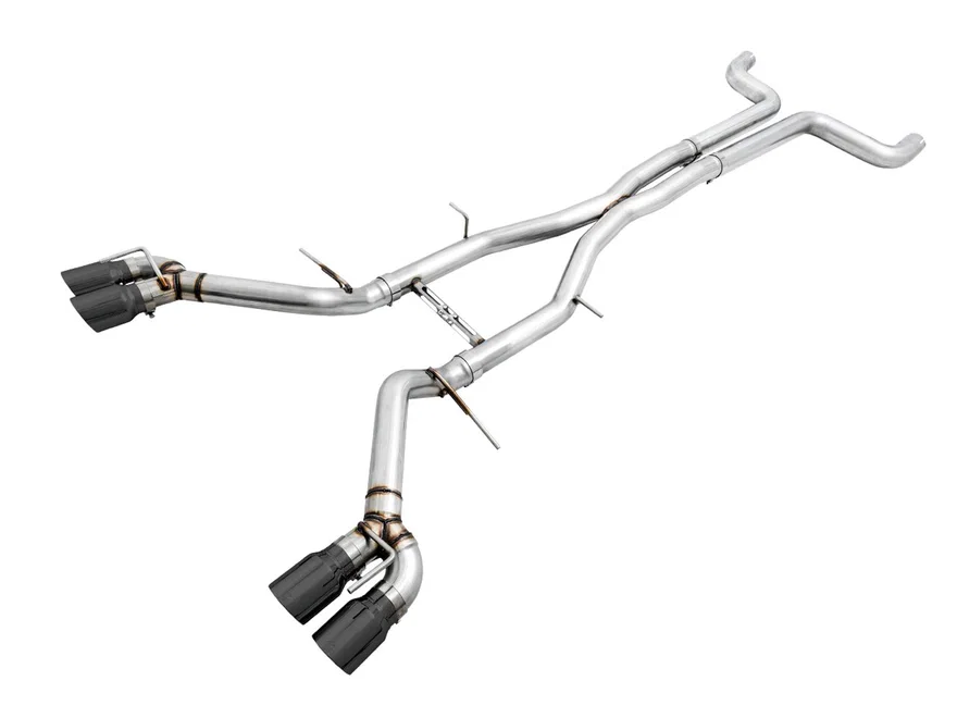 Track Edition Catback Exhaust for Gen6 Camaro SS/ZL1/LT1, Quad Outlet - Non-Resonated - 4.5" Diamond Black Tips