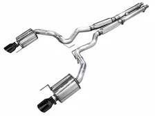 Touring Edition Exhaust for S650 Ford Mustang GT Fastback - Dual Diamond Black Tips image 1