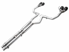 Track Edition Exhaust for S650 Ford Mustang GT Fastback - Quad Diamond Black Tips image 2