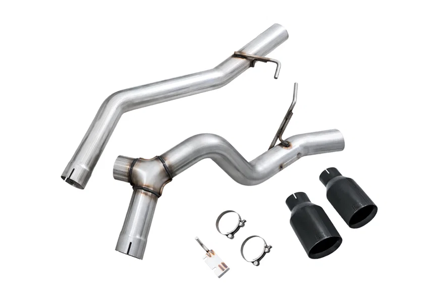 Trail-to-Tread Conversion Kit (Dual Exhaust) for Jeep JT 3.6L - Diamond Black Tips