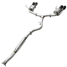 Touring Edition Exhaust for 2015+ VA WRX Sedan - 4" Diamond Black Quad Tips image 3