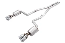 Touring Edition Exhaust for 15+ Challenger 6.4 / 6.2 SC - Chrome Silver Quad Tips image 1