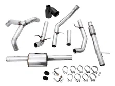 0FG Catback Split Rear Exit Exhaust for 4th Gen Silverado/Sierra 1500 5.3L (Flat Bumper) - Dual Diamond Black Tips image 3