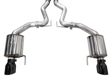 Touring Edition Exhaust for S650 Ford Mustang GT Fastback - Dual Diamond Black Tips image 4