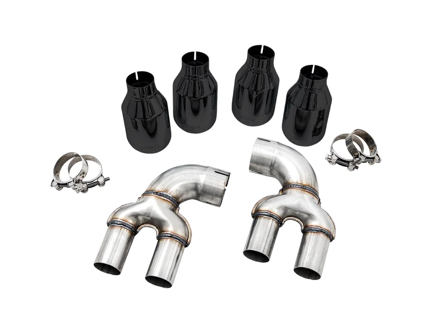 OE-to-Quad Tip Conversion Kit for G2X M340i / M440i - 4" Diamond Black Tips for BMW