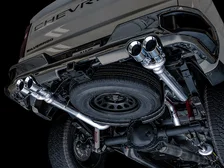 0FG Catback Split Rear Exit Exhaust for 4th Gen Silverado/Sierra 1500 5.3L (With Bumper Cutouts) - Quad Chrome Silver Tips image 8