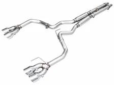 Track Edition Exhaust for S650 Ford Mustang Dark Horse - Quad Chrome Silver Tips image 1