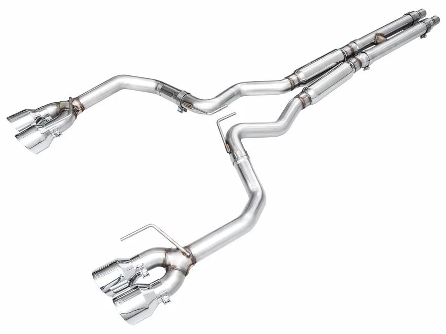 Track Edition Exhaust for S650 Ford Mustang Dark Horse - Quad Chrome Silver Tips