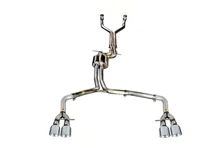 Track Edition Exhaust for Audi C7 S7 4.0T - 4" Chrome Silver Tips image 1