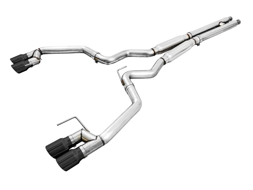 Track Edition Cat-back Exhaust for the '18-'23 S550 Mustang GT - Quad Diamond Black Tips