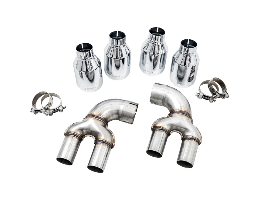 OE-to-Quad Tip Conversion Kit for G2X M340i / M440i - 4" Chrome Silver Tips for BMW