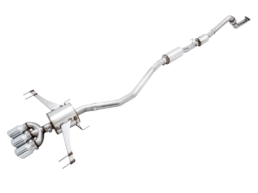Touring Edition Exhaust for FK8 Civic Type R (includes Front Pipe and DualPhase Mid Pipe) - Triple Chrome Silver Tips