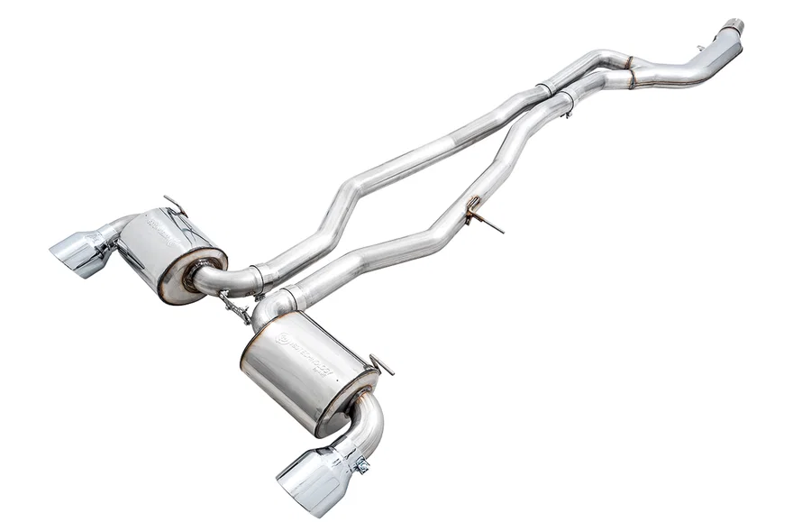 Non-Resonated Touring Edition Exhaust for A90 Supra - 5" Chrome Silver Tips for Toyota GR Supra