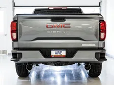 0FG Catback Split Rear Exit Exhaust for 4th Gen Silverado/Sierra 1500 5.3L (Flat Bumper) - Dual Chrome Silver Tips image 3