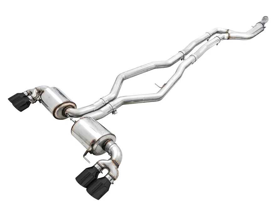 Non-Resonated Touring Edition Exhaust for G2X M340i / M440i - 4" Diamond Black Tips for BMW
