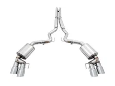 Touring Edition Cat-back Exhaust for the '18-'23 S550 Mustang GT - Quad Chrome Silver Tips image 2