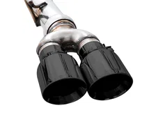 0FG Catback Exhaust for 4th Gen Silverado/Sierra 1500 6.2L (with bumper cutouts) - 4" Diamond Black Tips image 7