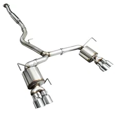 Touring Edition Exhaust for 2015+ VA WRX Sedan - 4" Chrome Silver Quad Tips image 2