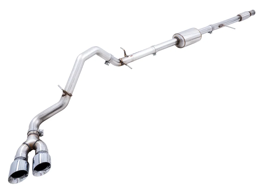 0FG Catback Dual Side Exit Exhaust for 4th Gen Silverado/Sierra 1500 5.3L (Flat Bumper) - Chrome Silver Tips