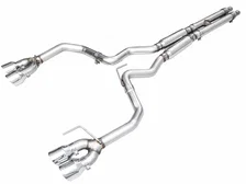 Track Edition Exhaust for S650 Ford Mustang GT Fastback - Quad Chrome Silver Tips image 1