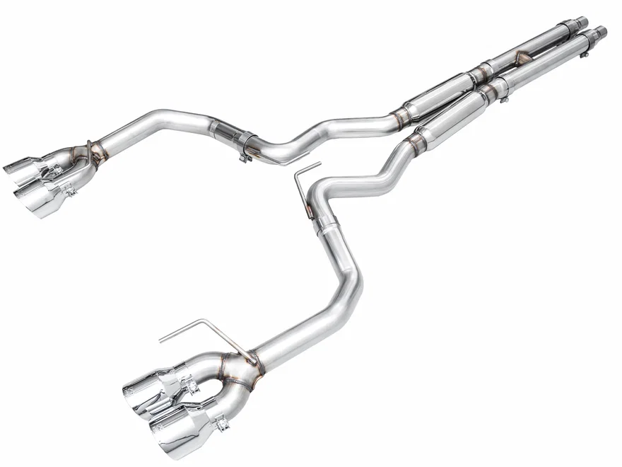 Track Edition Exhaust for S650 Ford Mustang GT Fastback - Quad Chrome Silver Tips