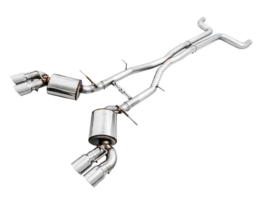 Touring Edition Catback Exhaust for Gen6 Camaro SS/ZL1/LT1, Quad Outlet - Non-Resonated - 4.5" Chrome Silver Tips