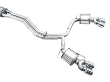 Touring Edition Exhaust for Audi C8 S6/S7 - 4.5" Chrome Silver Tips image 6