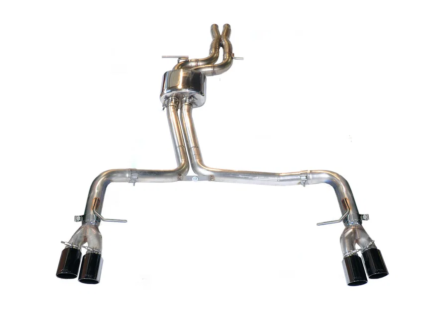Track Edition Exhaust for Audi B8 S4 3.0T - 4" Diamond Black Tips