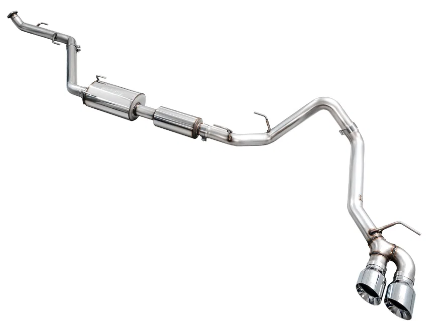 0FG Exhaust for 4th Gen Toyota Tacoma - Dual Chrome Silver Tips