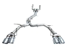 Track Edition Exhaust for Audi C8 S6/S7 - 4.5" Chrome Silver Tips image 2