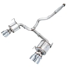 Touring Edition Exhaust for VA STI / GV WRX / GV STI Sedan - 4" Chrome Silver Quad Tips for Subaru image 1