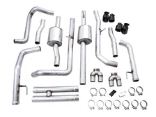 0FG Catback Exhaust for 4th Gen Silverado/Sierra 1500 6.2L (with bumper cutouts) - 4" Diamond Black Tips image 4