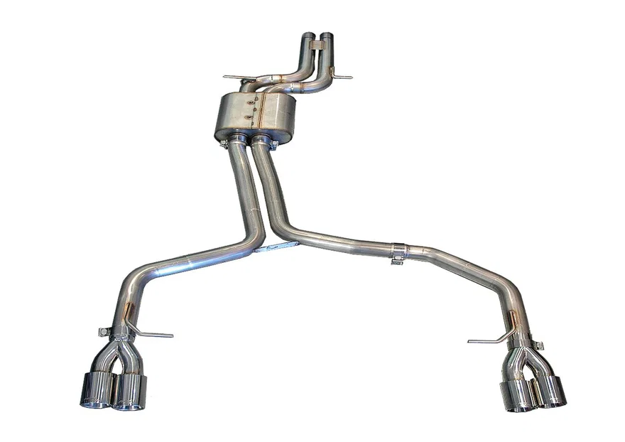 Track Edition Exhaust for Audi B8 S4 3.0T - 3.5" Chrome Silver Tips