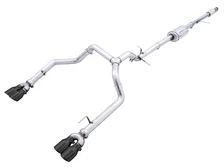 0FG Catback Split Rear Exit Exhaust for 4th Gen Silverado/Sierra 1500 5.3L (With Bumper Cutouts) - Quad Diamond Black Tips image 1