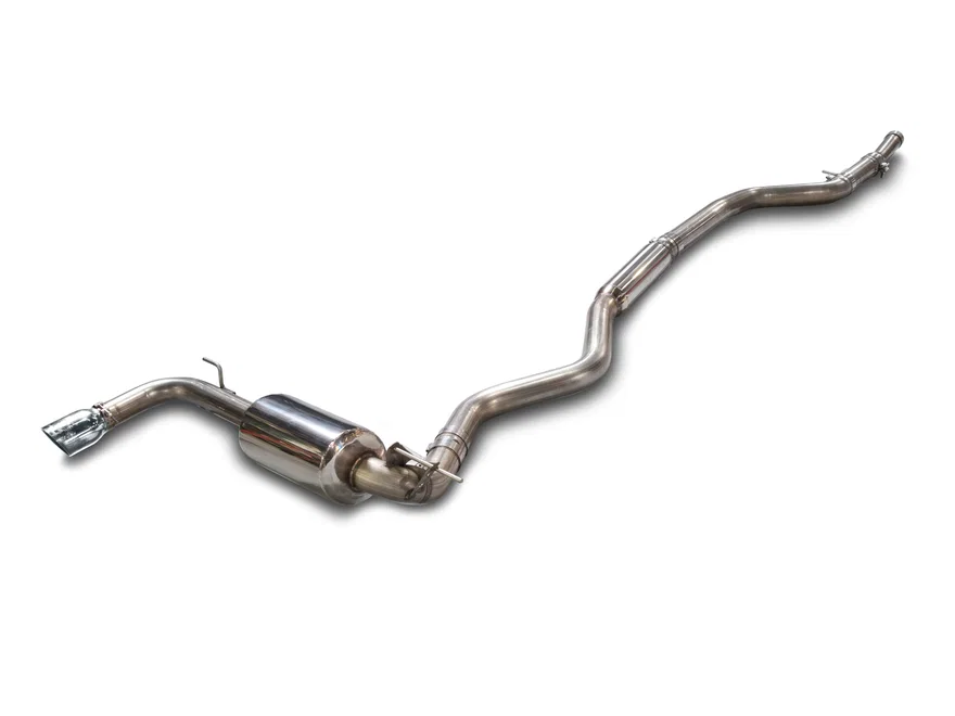 Touring Edition Exhaust + Performance Mid Pipe for BMW F30 320i - 4" Chrome Silver Tip
