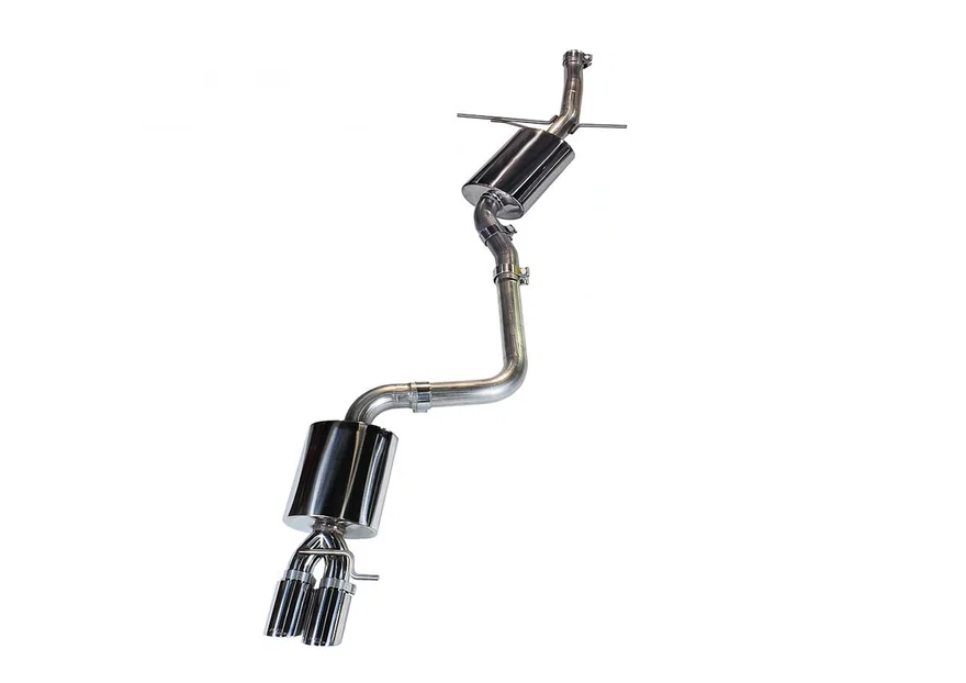 Touring Edition Exhaust for B8 A5 2.0T - Single Outlet, Chrome Silver Tips for Audi A5 Quattro