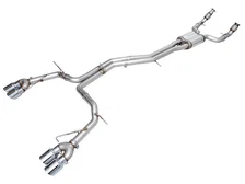 Track Edition Exhaust for Audi C8 S6/S7 - 4.5" Chrome Silver Tips image 1