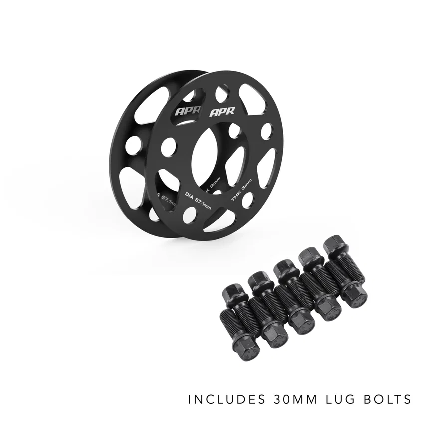 APR KT100002, Wheel Spacer Kit With Lug Bolts - 3mm Thick - 57.1mm CB - 30mm Bolts