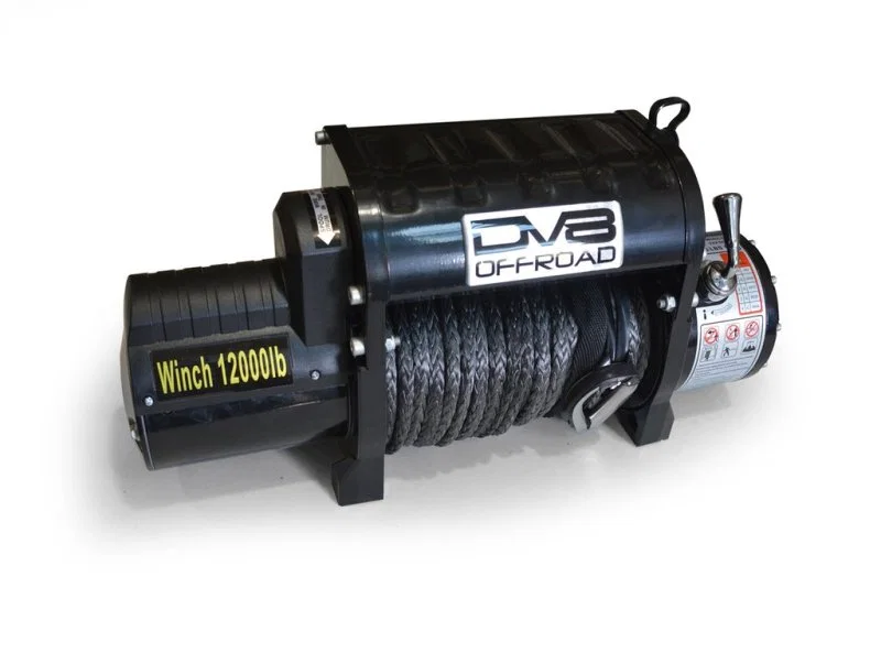 DV8 Offroad WB12SR, 12000 LB Winch w/ Synthetic Line & Wireless Remote - Black