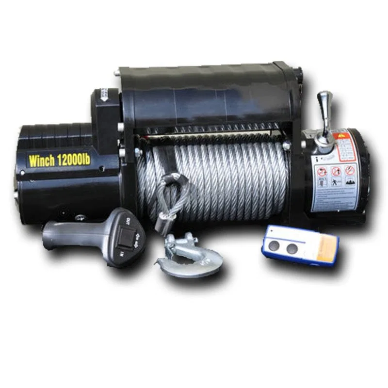 DV8 Offroad WB12SC, 12000 LB Winch w/ Steel Cable & Wireless Remote - Black