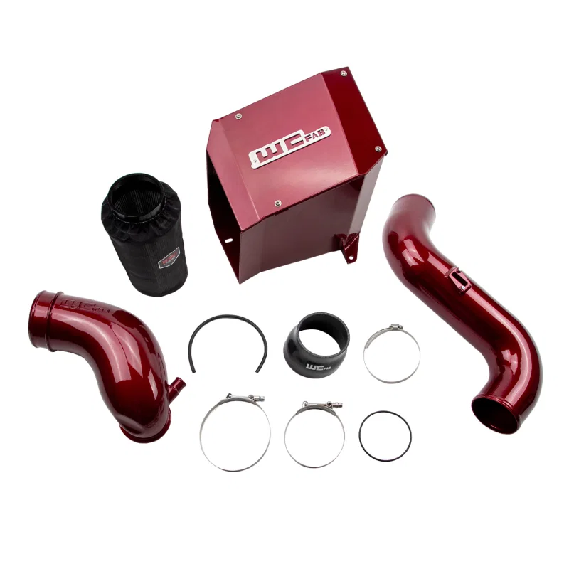 Wehrli WCF100303-RED, 07.5-10 Chevrolet Duramax LMM 4in Intake Kit Stage 2 - WCFab Red