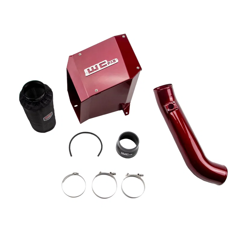 Wehrli WCF100190-Red, 01-04 Chevrolet Duramax LB7 4in Intake Kit - WCFab Red