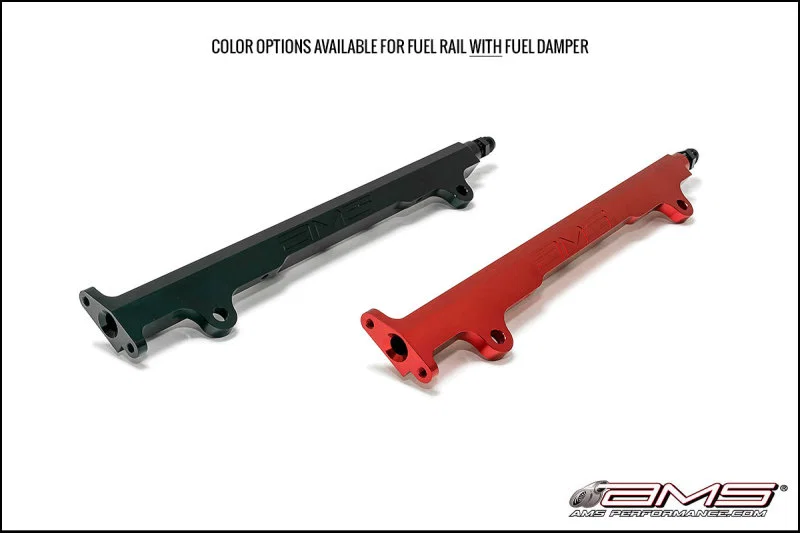 AMS AMS.04.07.0006-1, Performance 08-15 Mitsubishi EVO X CNC Machined Aluminum Fuel Rail w/Pulsation Dampener - Red