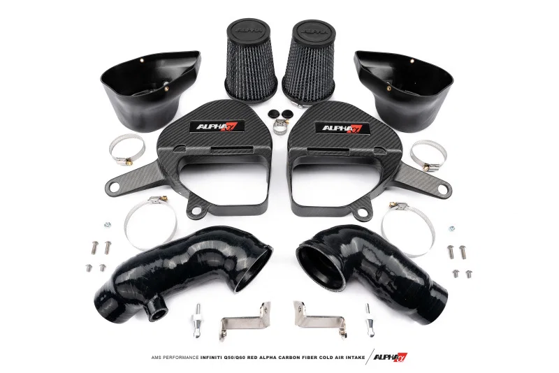 AMS ALP.28.08.0001-2, Performance Infiniti Q50/Q60 Red Alpha Matte Carbon Intake Kit