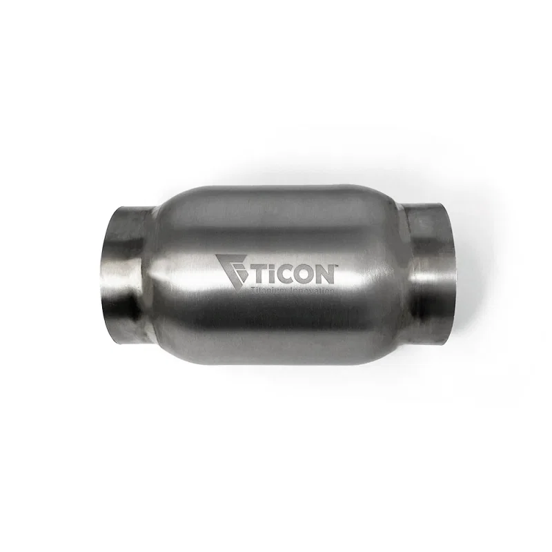 Ticon 115-06323-0004, Industries 3.5in Body x 12in Length 2.5in Inlet/Outlet Titanium Bullet Resonator