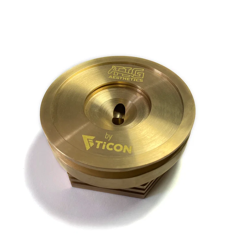Ticon 903-75076-1001, Industries Tig Aesthetics 3in Universal V-Band Heat Sink w/ Purge - Tellurium Copper