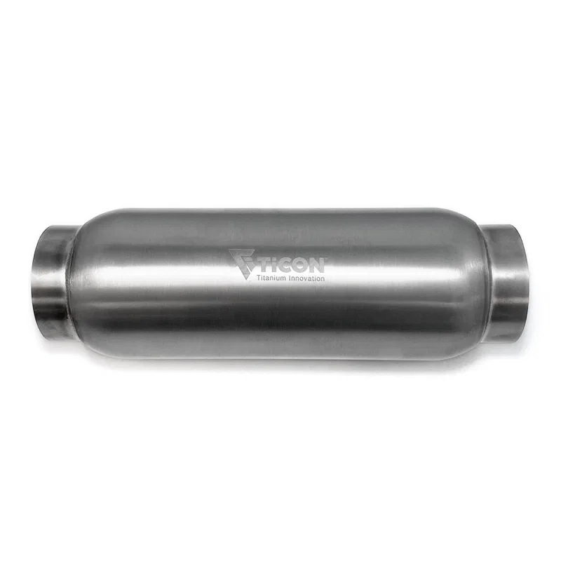 Ticon 115-10213-0006, Industries 5in Body x 7in Length 4in Inlet/Outlet Titanium Bullet Resonator