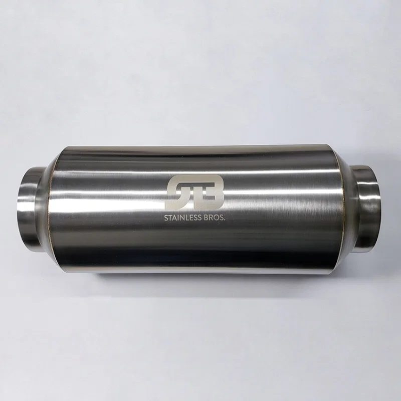 Stainless Bros 615-06313-0000, 2.50in x 12.0in OAL Lightweight Muffler - Matte Finish