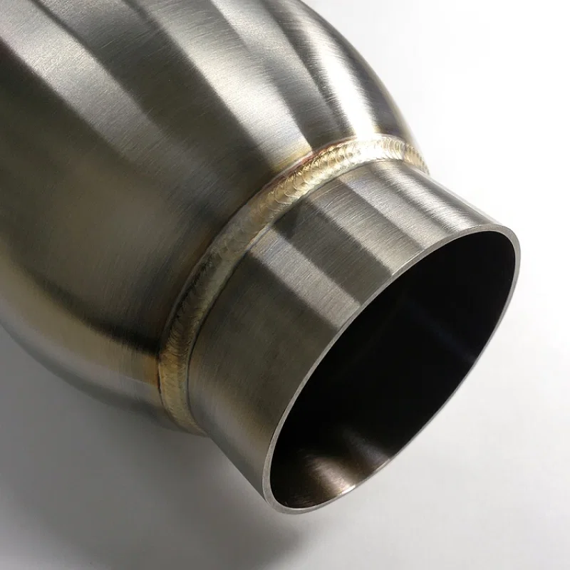 Stainless Bros 615-06336-0121, 2.5in Inlet/Outlet 3.5in Body x 12in OAL SS304 Louvered Bullett Resonator
